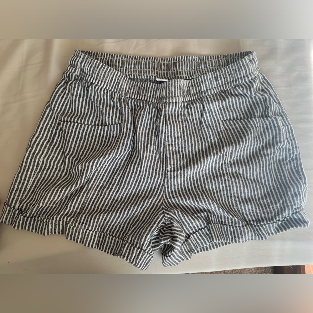 Gray/White Striped Shorts